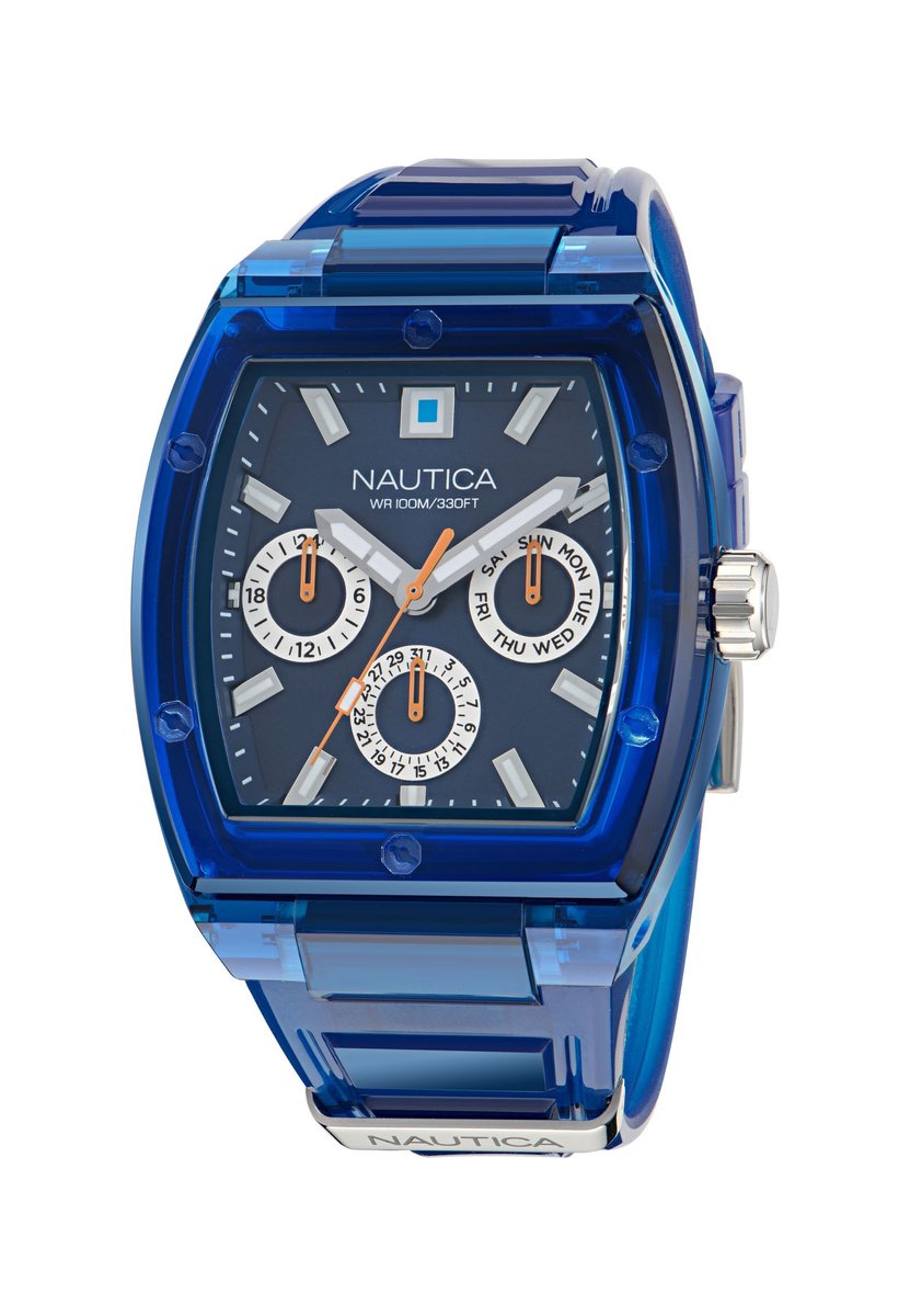 Nautica Nct Starboard Quartz Analoog Horloge Blauw Material 100% Abs 100% Puarmband 42 mm NAPSBF501, NAPSBF502