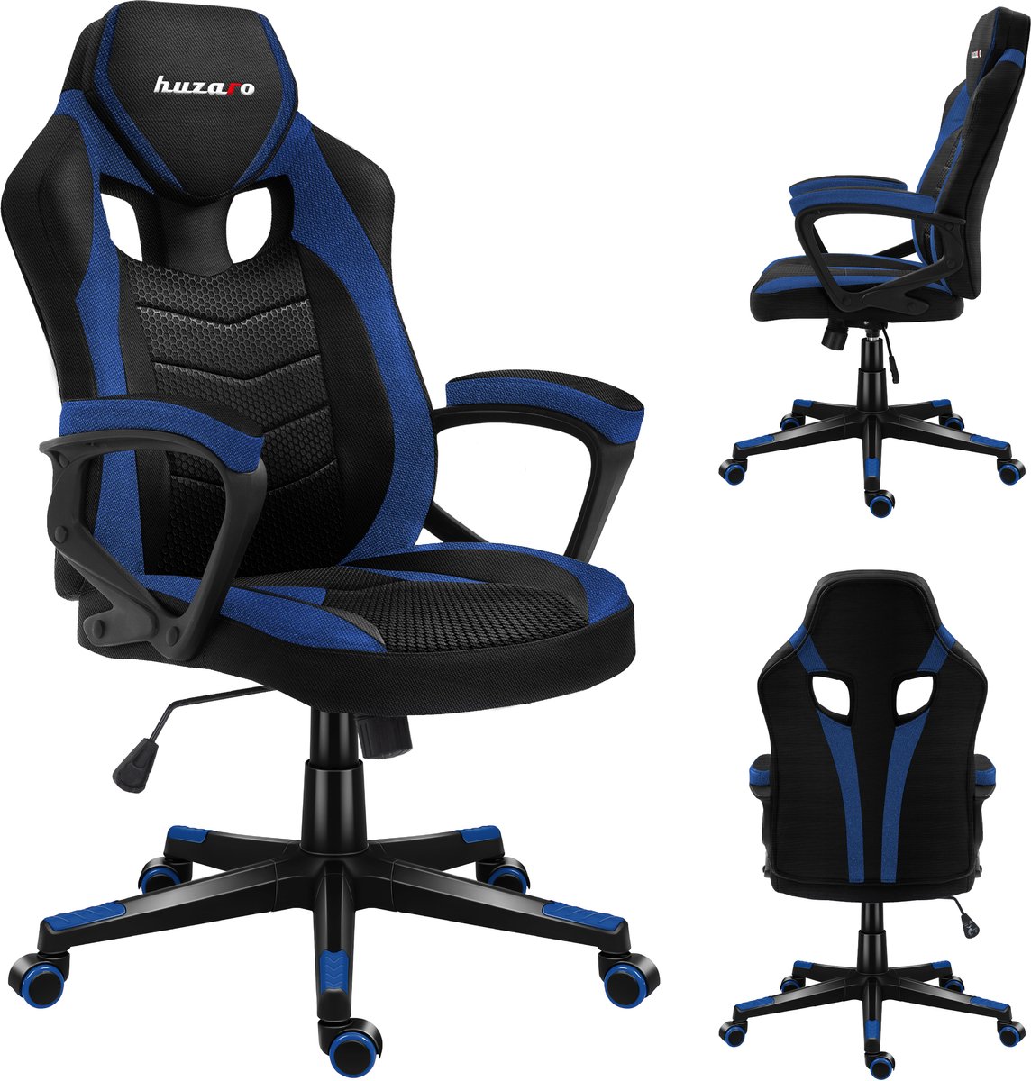 Huzaro Force 2.5 Blue Mesh Gamingstoel – Ergonomische Game Stoel met Mesh, Verstelbaar & Comfortabel, Blauw