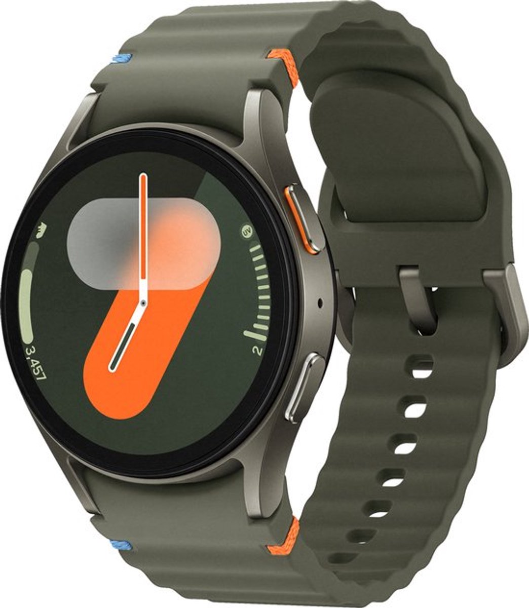 Horlogebandje - Smartwatch bandje - Watchband - Geschikt voor Samsung Galaxy Watch 7 (40 & 44mm) / 6 Classic (43 & 47mm) / 5 (Pro) / 4 (Classic) / FE - Siliconen Wave - Legergroen - Jonyx
