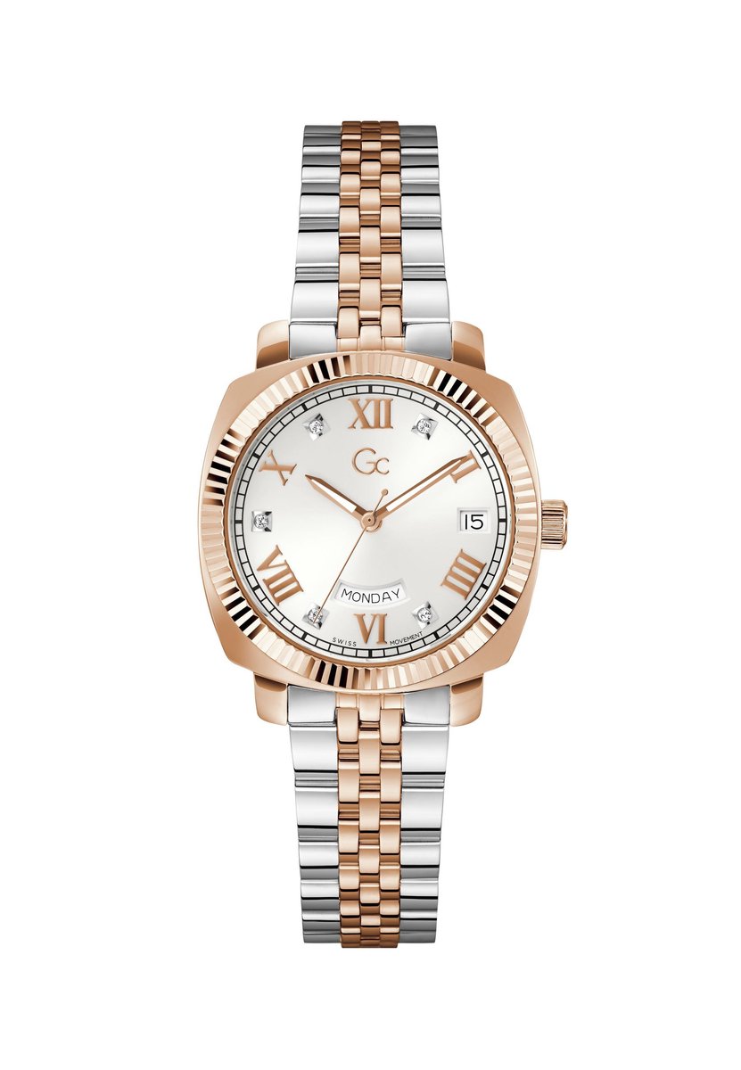 Gc Gc Flair Coussin Lady Kwarts Analoog Horloge Roségouden Toon Case: 100% Stainless Steel | Armband: 100% Stainless Steel 34 Z44001L7MF, Z44002L9MF, Z44003L1MF