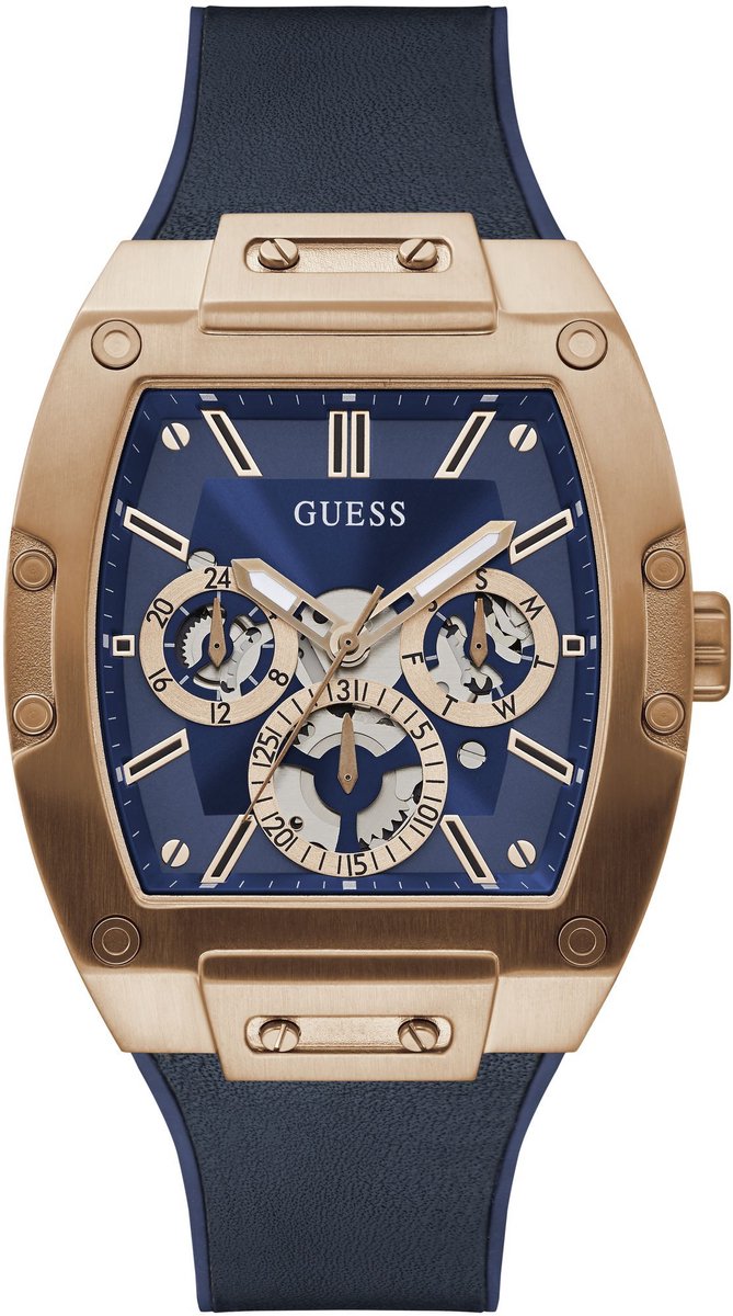 Guess Phoenix Kwarts Analoog Horloge Zwart Case: 100% Stainless Steel | Armband: 100% Genuine Leather 41.5 GW0202G4