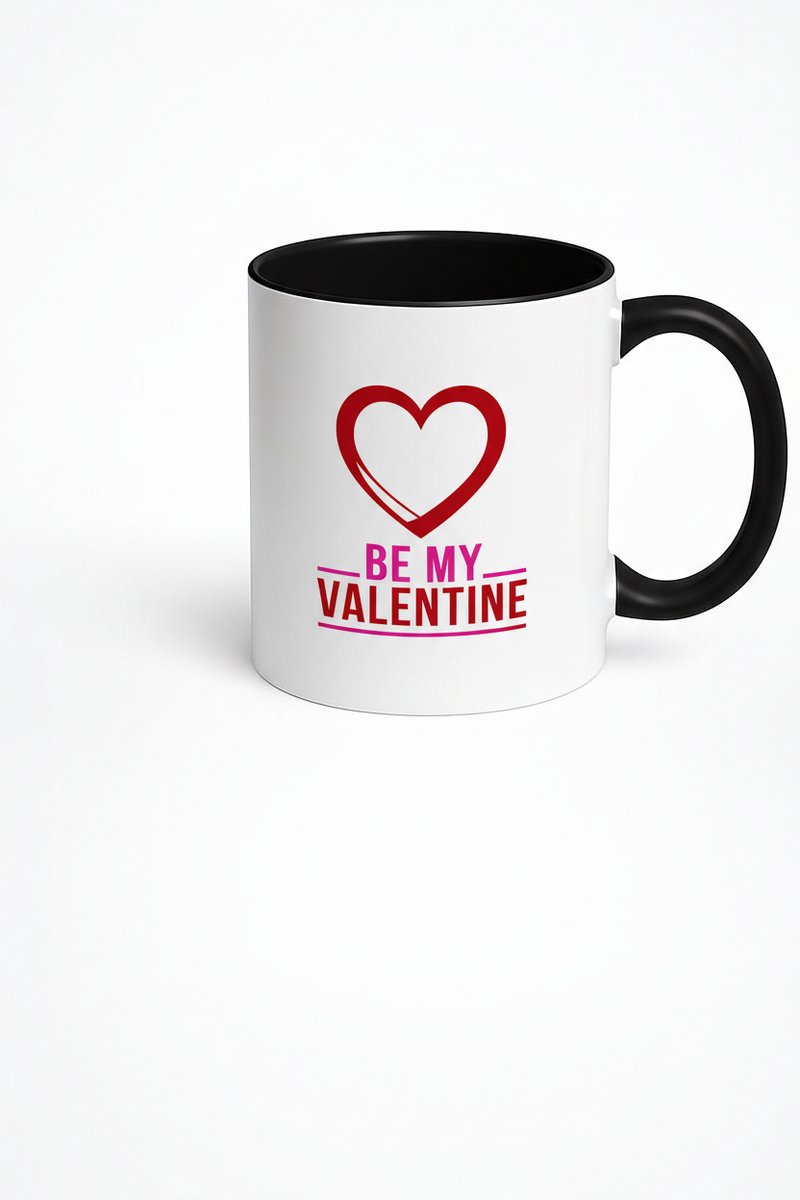 Valentijn Mok 'Be My Valentine' met Hart Design - Romantisch Cadeau