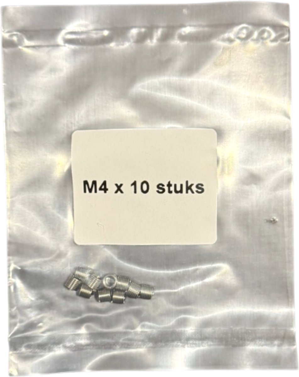 Helicoil set M4 x 0.7 - 1.5D per set 10st | Schroefdraad reparatieset M4 | Draadinsert set M4 x 0.7 | Draadreparatie M4 set | Helicoil M4 draadbus set | Draad reparatie M4 10 stuks | Germat helicoil set M4