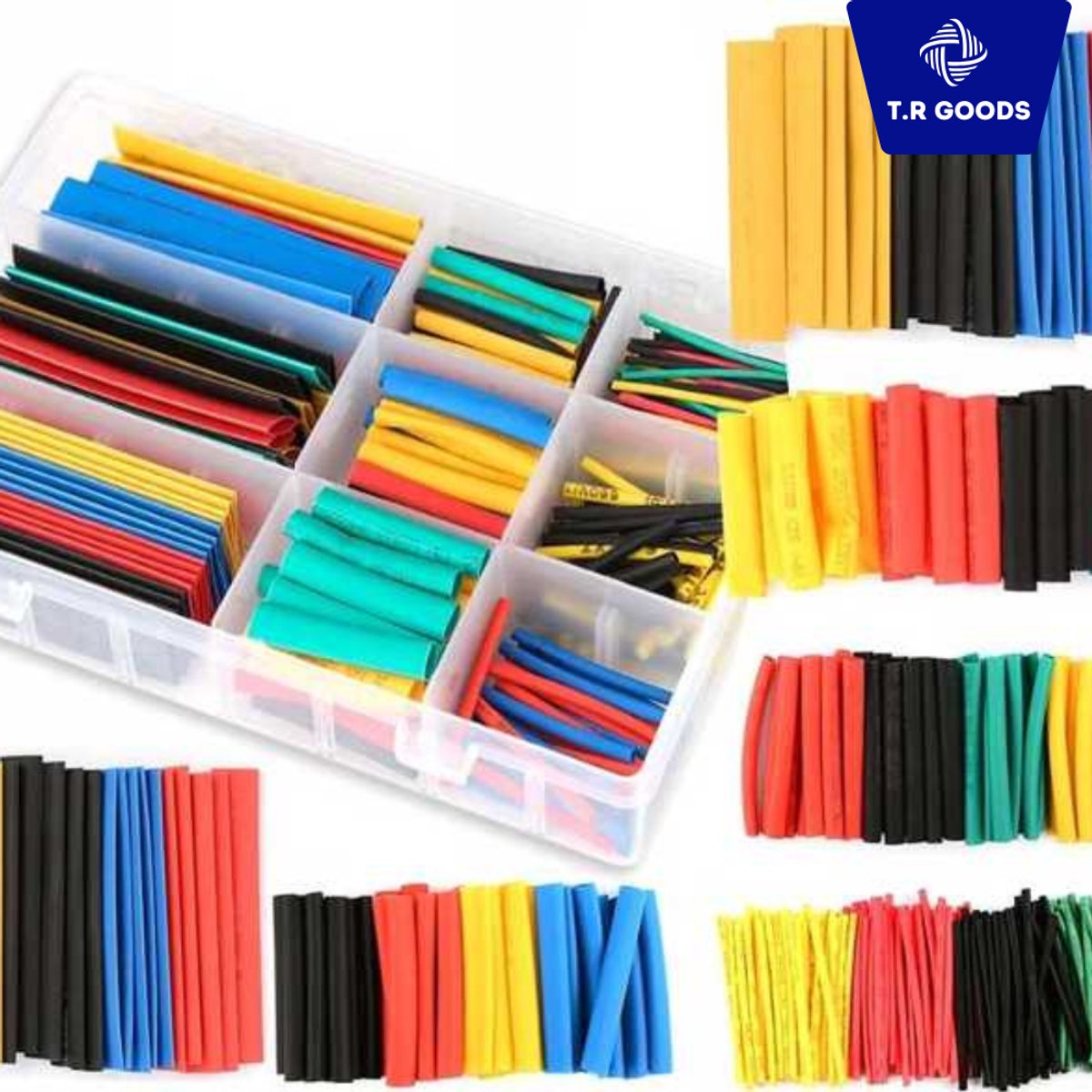 T.R Goods Krimpkous Set 328-delig – Meerkleurig – Hittekrimpkous voor Kabelisolatie – Inclusief Opbergdoos