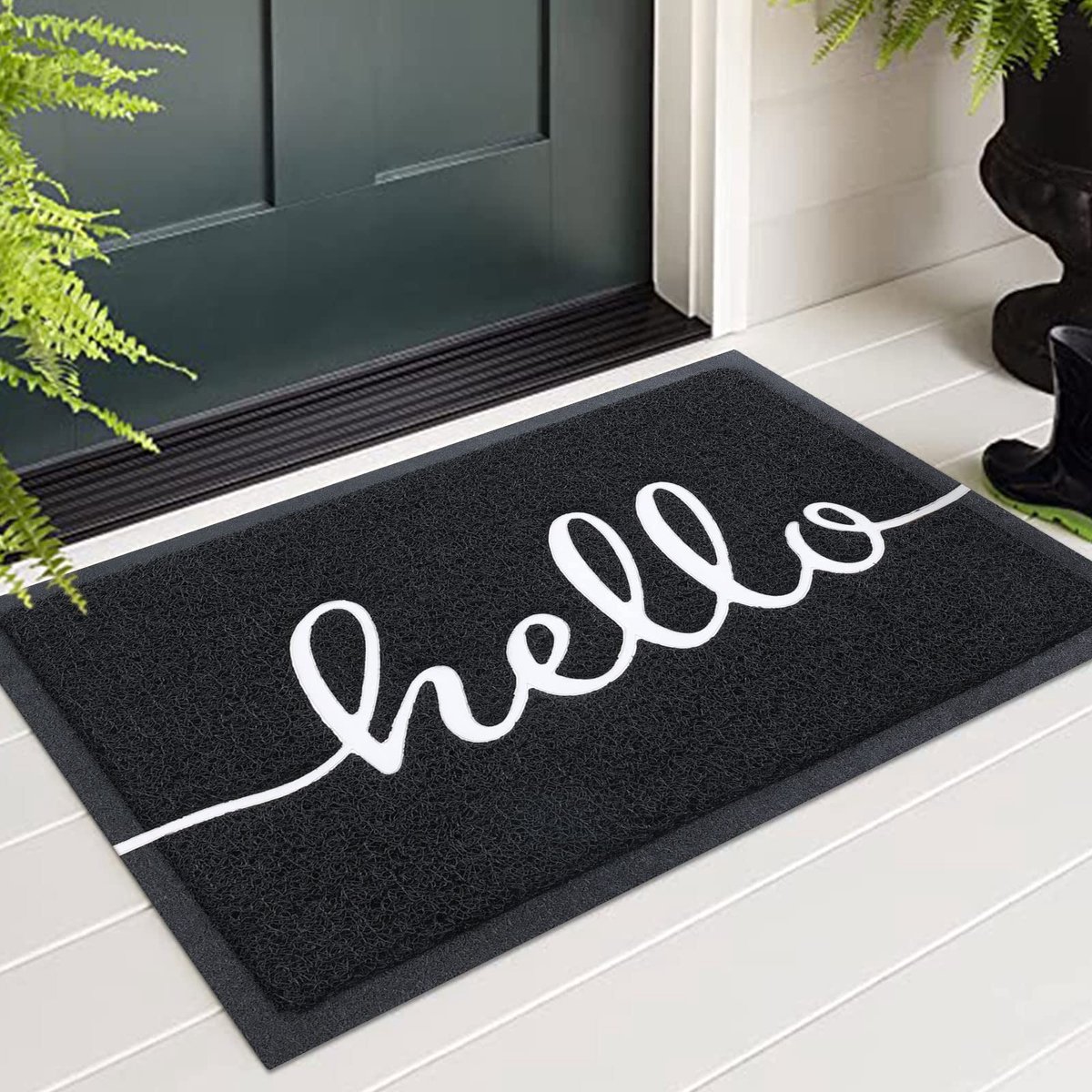 Olanly - Droogloopmat - Schoonloopmat - Hello Deurmat - 60x90 cm - zwart