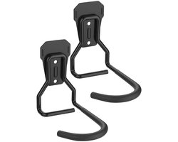 GELLDG 2 stuks fietshaken - IJzeren fietsenrek - steun velo muurschildering - Stevig - L-vormige wandmontage - Geschikt voor fietsenwinkels, schuurhoeken, garages - Zwart