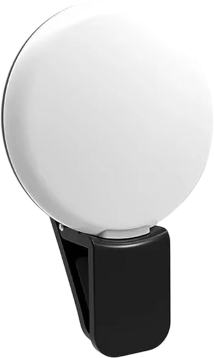 LED Selfie Ringlamp voor Smartphone – Selfie Lamp met Clip – Telefoon Verlichting voor Foto & Video – Dimbaar Ringlicht met 3 Lichtstanden -Zwart