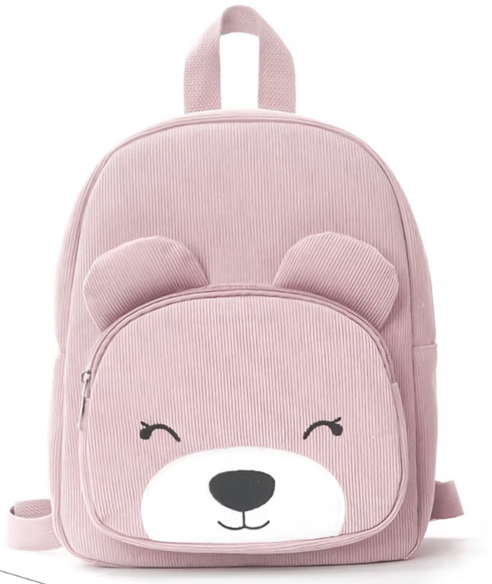 Twisted Peach® | Beren rugzak | Ribstof | Roze | Rugzak | Schooltas | Opvang | Kind | Peuter