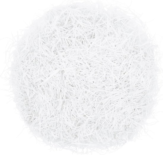 Matériau de remplissage Raffia - 100g - Matériau de remplissage Raffia Cadeau - Remplissage de cadeaux pour Paniers Boîtes cadeaux & Décoration Papier déchiqueté Décoration de fête Remplissage de colis - blanc