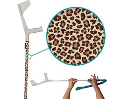 myCover Leopard - 1 stuk - Trendy hoes voor krukken en wandelstokken, past op elke kruk of wandelstok, elastische stof, wasbaar 30°C, verschillende patronen - Excl. Kruk