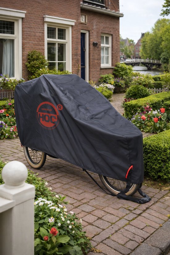 CUHOC Bakfietshoes geschikt voor Gazelle Makki Load - Zwart - Beschermhoes bakfiets - RED label van CUHOC — afbeelding 5