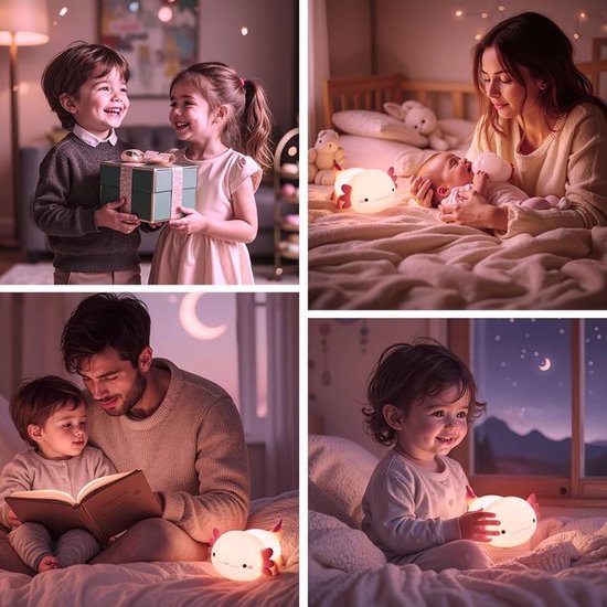 Kindernachtlampje, schattig nachtlampje, oplaadbare lamp, tafellamp, nachtlampje, LED-dieren siliconen babynachtlampje, leuk kamerdecoratie nachtlampje geschikt voor kinderen, meisjes en jongens. — afbeelding 5