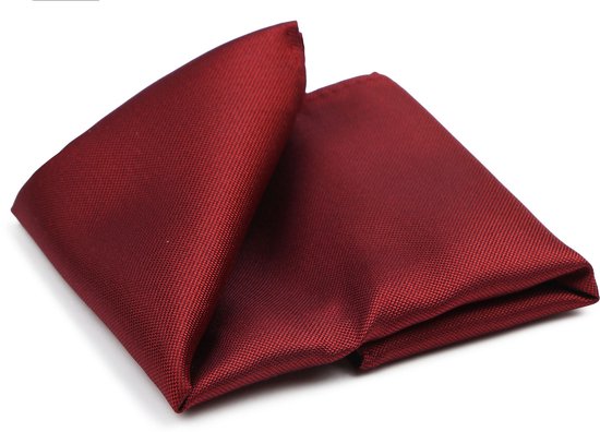 Pochette de costume en soie rouge foncé - Taille homme - 25 x 25 cm