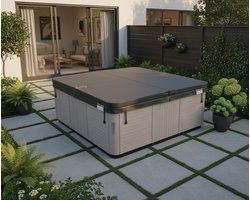 Whirlpool Afdekking – Novihome ProLine Spa Isolatie Cover 228 x 228 cm – Grijs – 7,5 cm Dikke Isolatielaag – Vierkante Jacuzzi Deksel voor Warmtebehoud & Bescherming – Heavy-Duty Kunststof