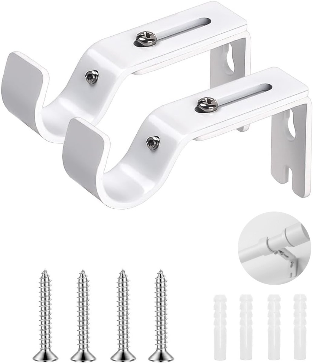 Set van 2 stuks - Gordijnroedebeugels - Verstelbare metalen gordijnroedebeugels - Robuuste