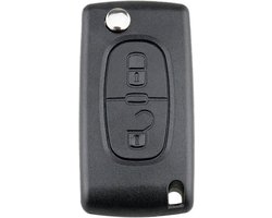 Knaak Autosleutel Behuizing - 2 Knoppen - Geschikt voor Peugeot - Zwart - Vervangende Sleutelkast
