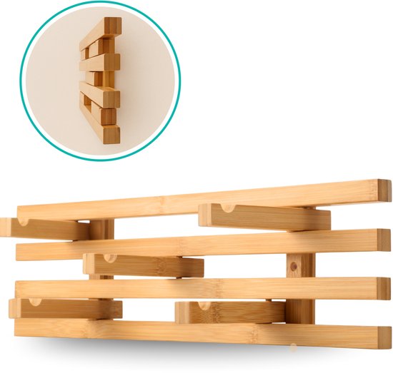 Wandkapstok Hazel - naturel - 12x49x9,5 cm | Leen Bakker