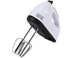 Hand Mixer - 7 snelheden - met Turbo - RVS accessoires - 150W vermogen - RVS kloppers en deeghaken - Wit