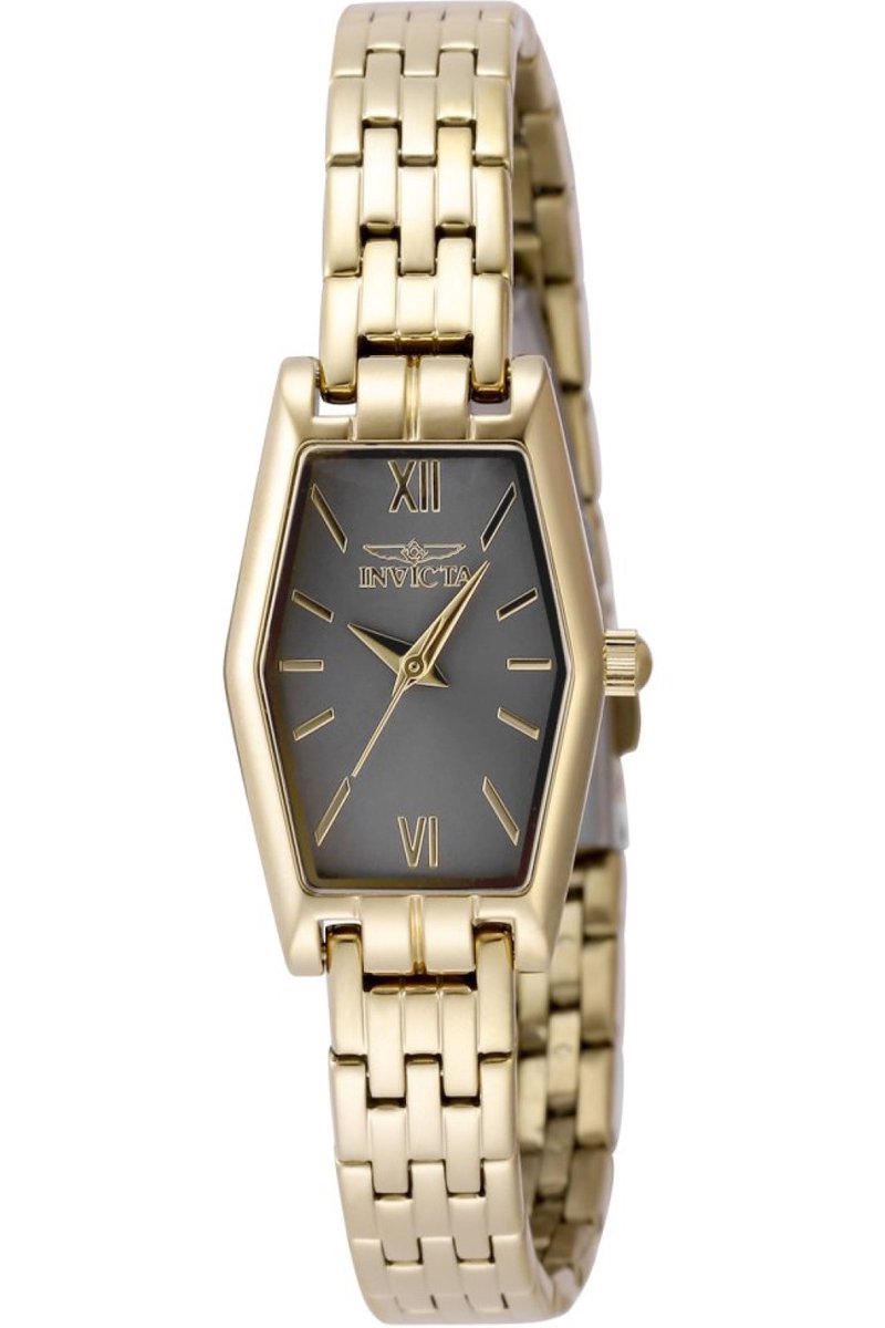 Invicta Angel 49064 Dames Horloge - Waterdicht - Analoog - Quartz Uurwerk - Roestvrij Staal met grijze Wijzerplaat - 20mm