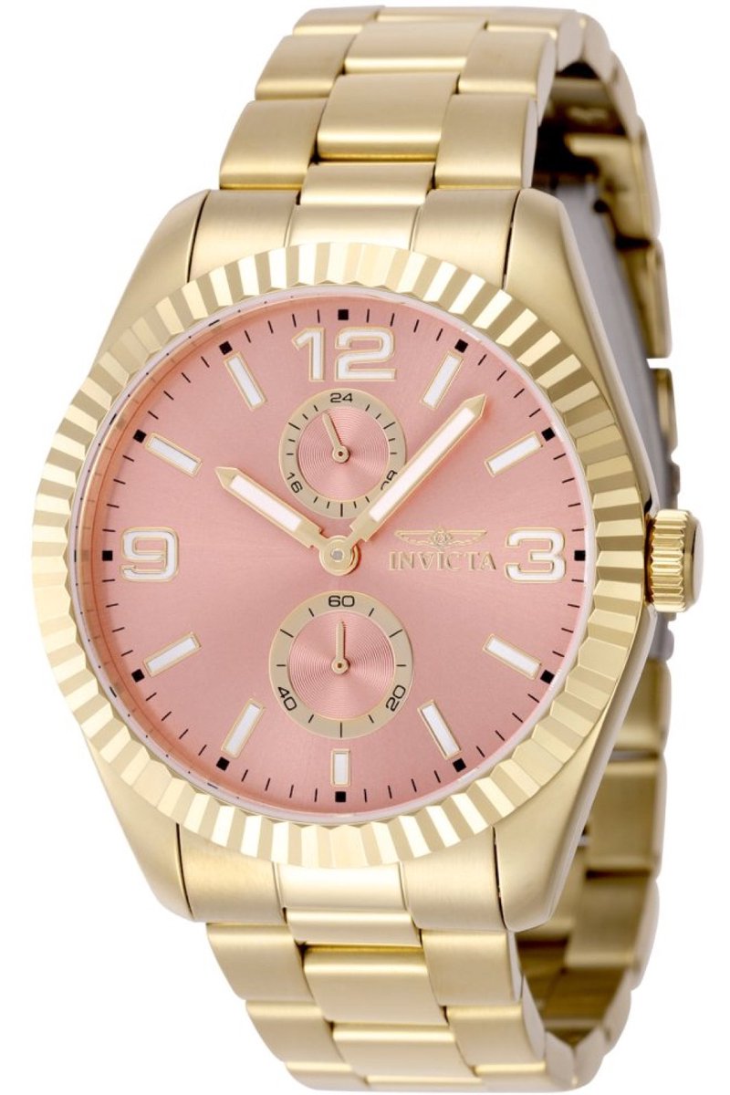 Invicta Specialty 49531 Heren Horloge - Waterdicht - Analoog - Quartz Uurwerk - Roestvrij Staal met rosegouden Wijzerplaat - 43mm