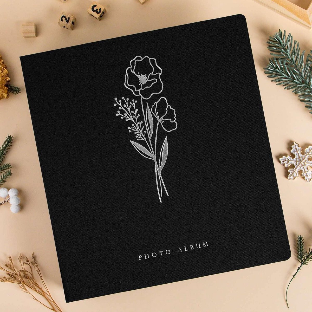 Candala fotoalbum met harde kaft – 15 cm, zwart – luxe album voor je mooiste herinneringen