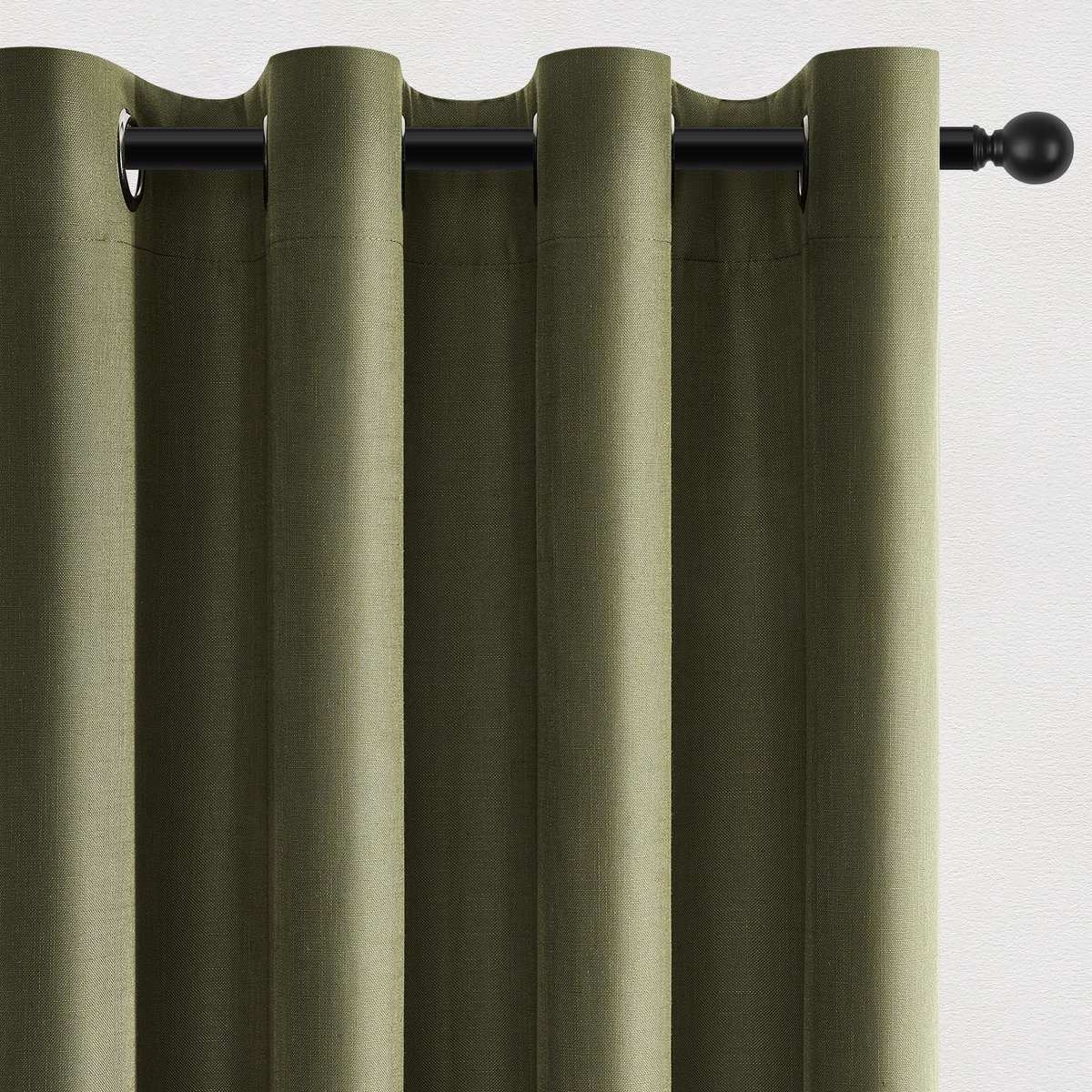 Unyqoos Olijfgroene verduisteringsgordijnen set van 2 voor slaapkamer en woonkamer, 140x280 cm