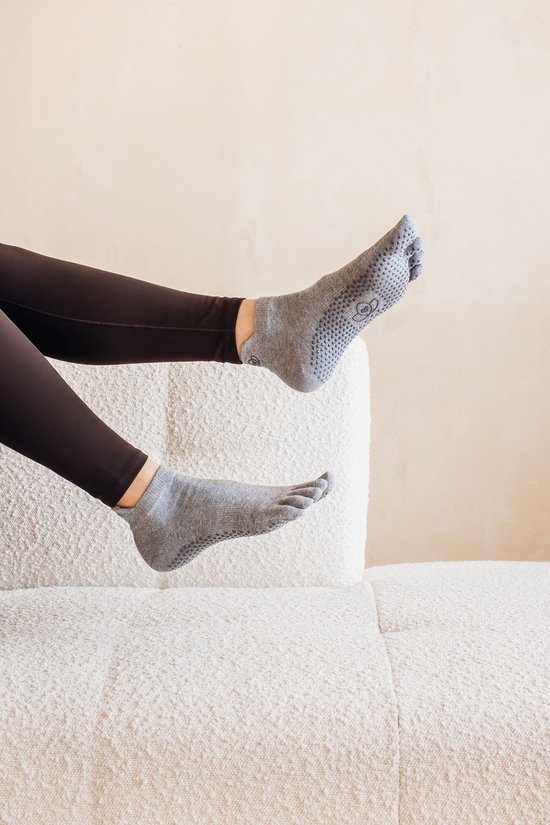 Yoga/pilates teensokken antislip grijs - Lotus van Toorx — afbeelding 2