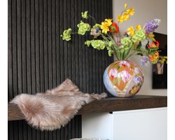 House Nordic | Schapenvacht - lamsvacht - imitatie dierenvel - licht bruin - champignon - 50 x 85 cm - vloerkleed