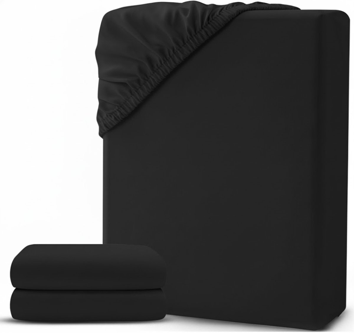 White-Label® Matrasovertrek 160x200 - Dekbedovertrek - Hoeslaken - Matrasbeschermer - Extra Zacht - Zwart