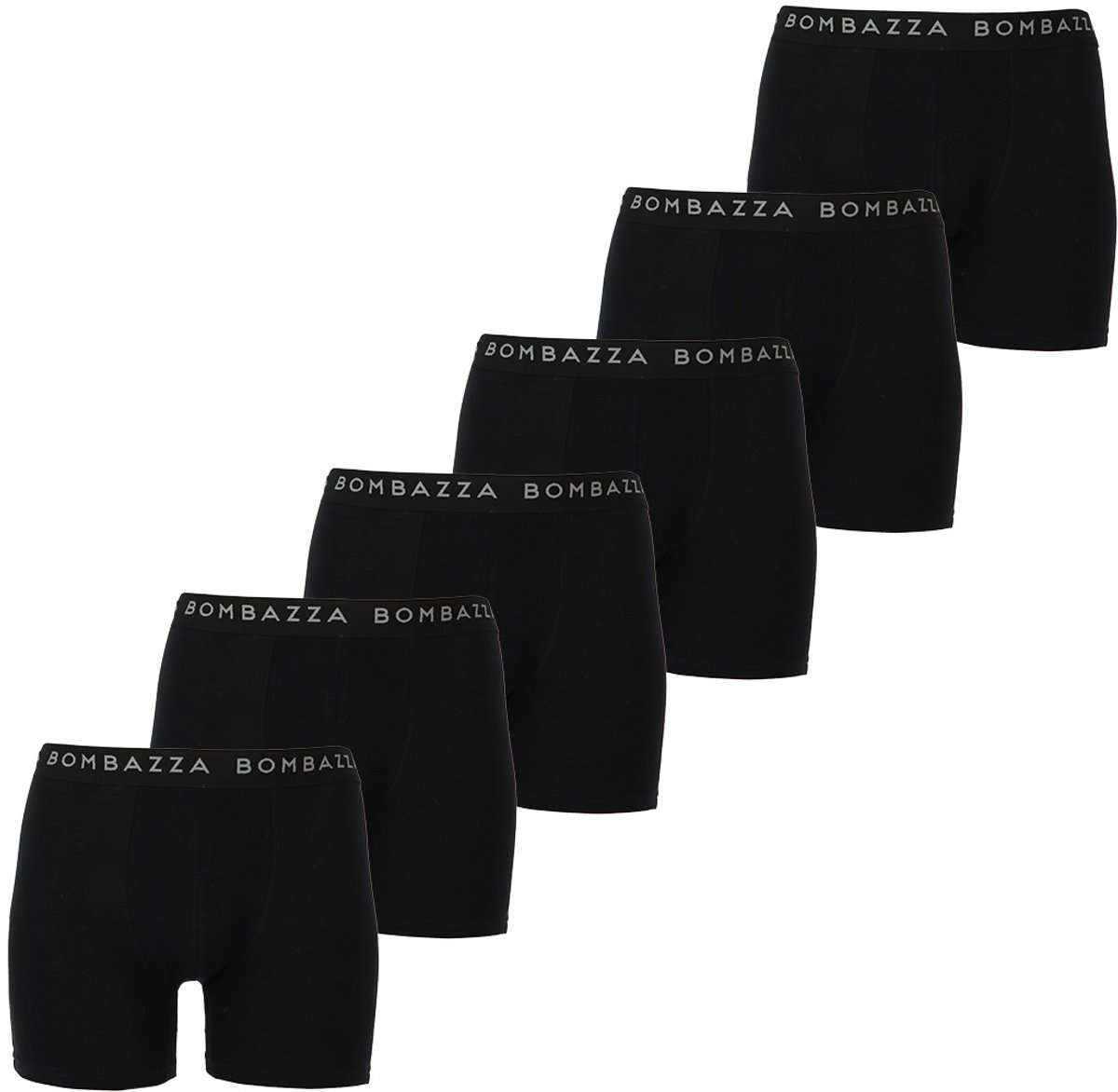 BOMBAZZA – Heren Boxershort – 6x Zwart – Maat XXL – Comfortabel Ondergoed van Katoen en Elastaan