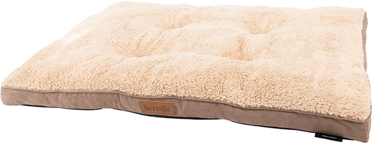 Scruffs Cosy - Comfortabel hondenkussen - met imitatie suède buitenvoering en superzachte binnenvoering - Bruin - 82 x 58 cm