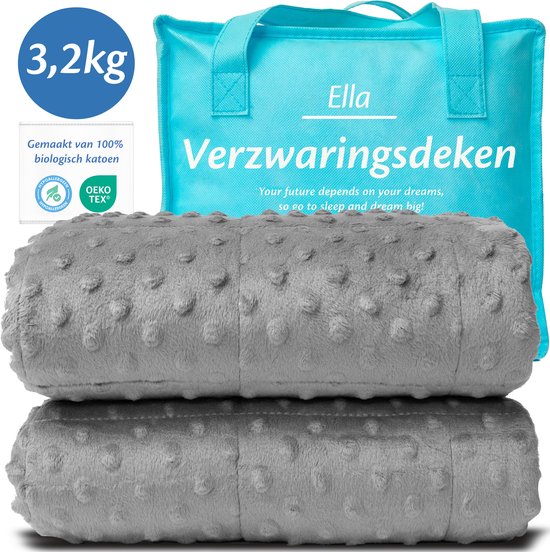 Ella® Couverture lestée Enfant Weighted Blanket - 100 x 150cm - Couverture lestée - Couverture lestée - Couverture lestée - OEKO OEKO-TEX Katoen & Minky Fleece