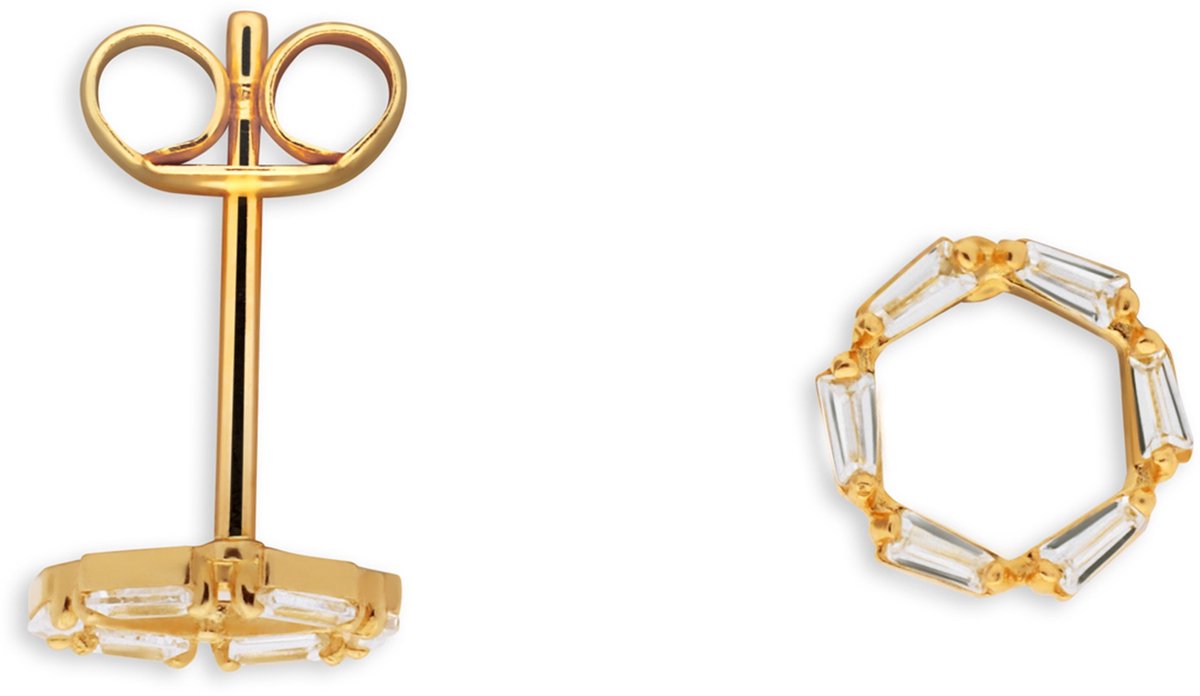 Glow 206.1403.00 Dames Oorbellen - Oorknopjes - Sieraad - 14 Karaat Goud - 3 mm lang