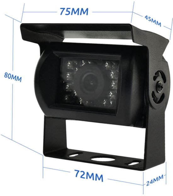 12 V-24 V 17,8 cm auto TFT LCD-scherm HD monitor bus vrachtwagenaanhanger 18 leds IR-nachtzicht waterdicht achteruitrijcamera back-up camera met 10 m videokabel
