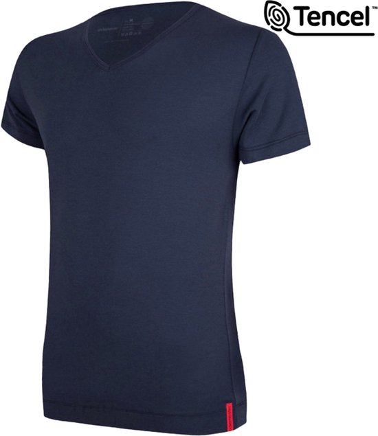 Undiemeister® T-shirt Blauw coupe slim col V Storm Cloud