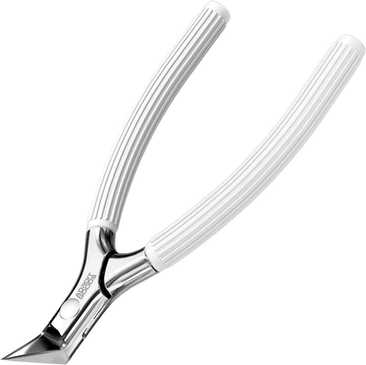 AdroitGoods Professionele 65° Precisie Nagelknipper – Innovatief Schuin Ontwerp - Poederstaal nageltang - Wit