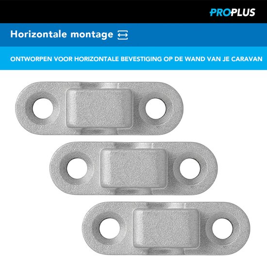 ProPlus Horizontale metalen framebevestigingsoogjes - set van 3 - roestbestendig - met RVS schroeven van ProPlus — afbeelding 4