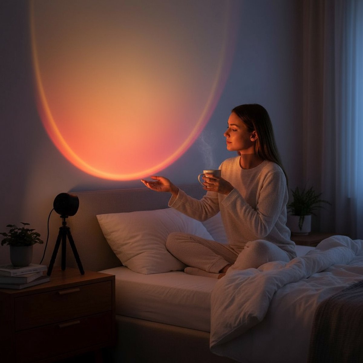 Sunset Lamp - incl afstandbediening - Tiktok Projectielamp - Sfeer Projector - Verlichting - 16 kleuren - Luft – foto 5