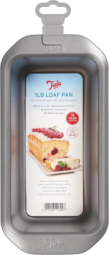 Tala Everyday – Brood- en Cakeblik – 25 x 12.5 cm – Non-stick – Carbonstaal – Met Brede Handgrepen – Stapelbaar