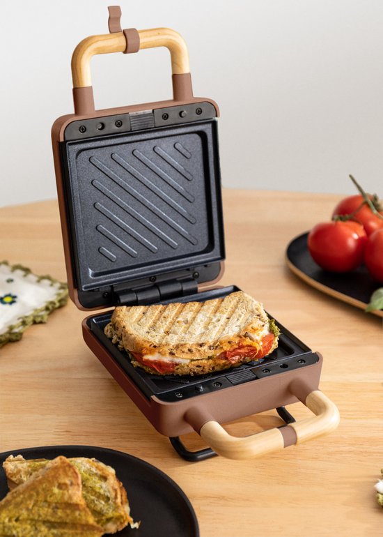 CREATE - Tosti-ijzer, grill en wafelijzer met verwisselbare platen - Mokka - Individueel - STONE STUDIO van CREATE — afbeelding 4