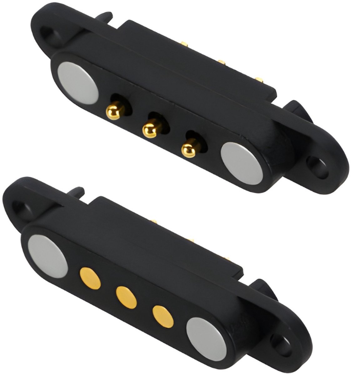 Alta-X - 3 Pin Pogo Magneet connector met montage gat - Pogo plug - 3 Polige Magnetische connector