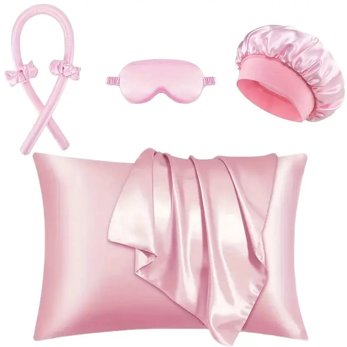 Set van 6 - Hittevrije krultang - Krulset voor thuisgebruik (roze)