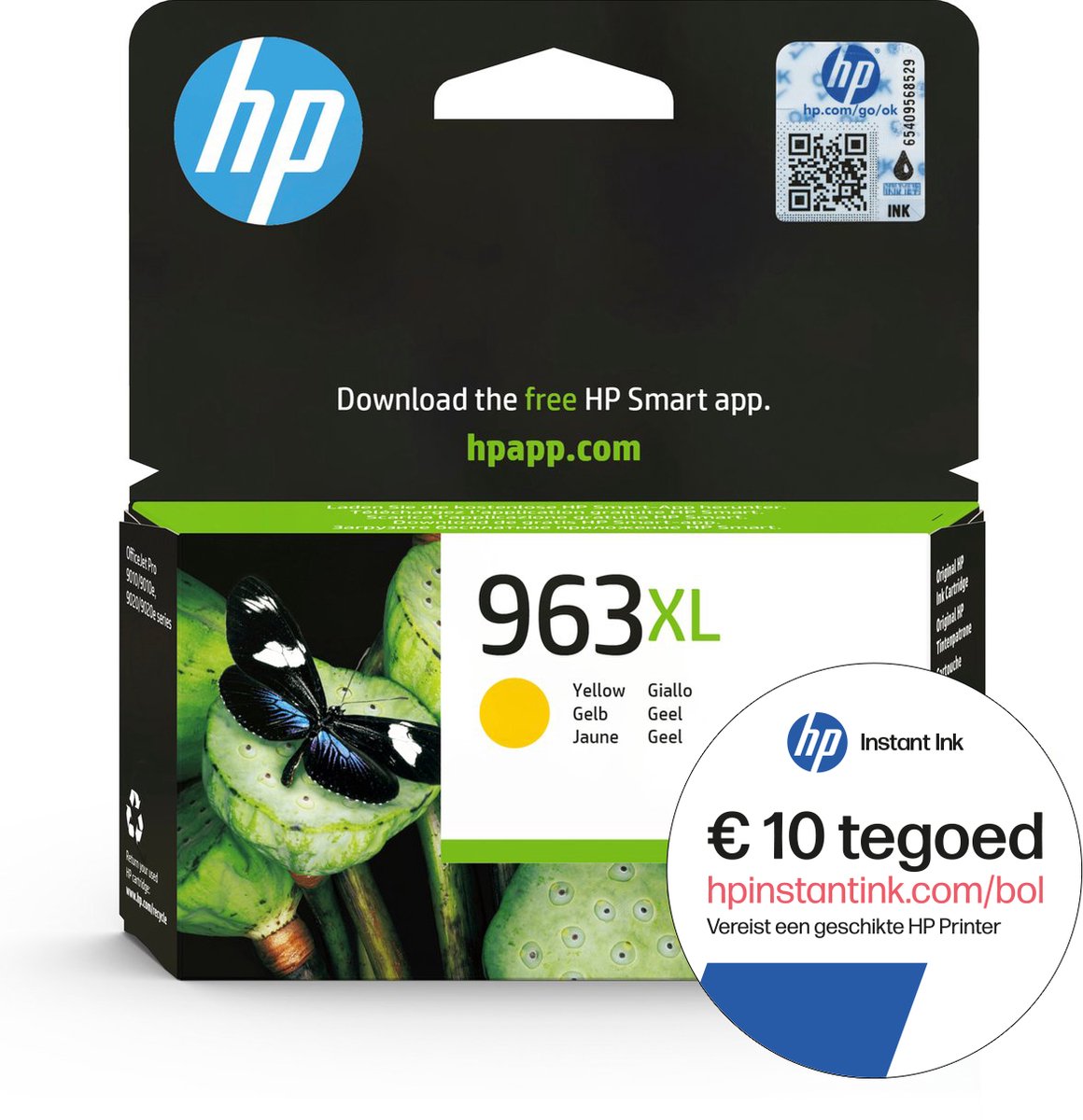 HP 963XL Inktcartridge geel + Instant Ink tegoed