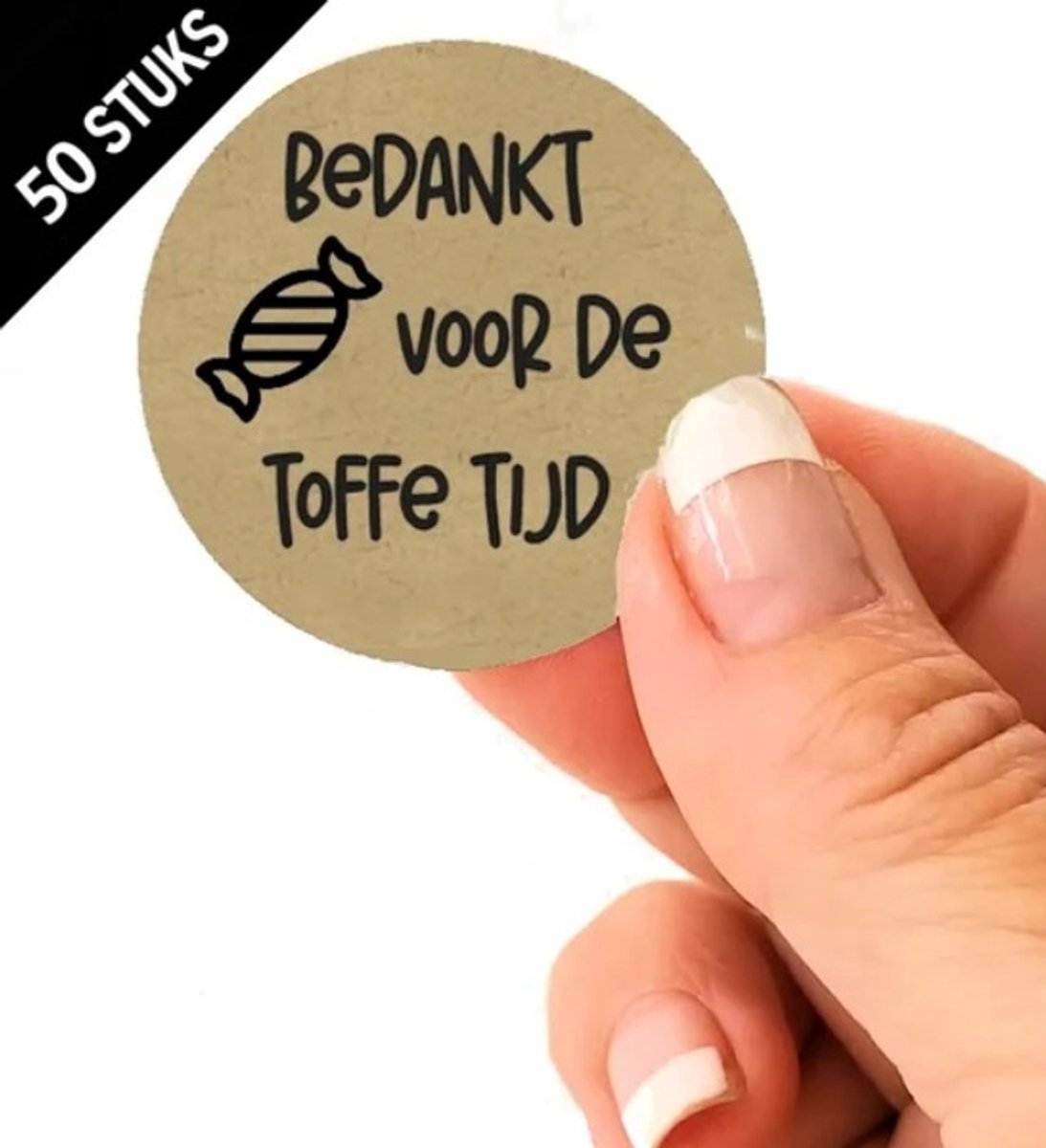 Kraft stickers bedankt voor de toffe(e) tijd Ø40mm 50 stuks | afscheid | etiketten sluitzegels cadeau