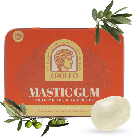 Apollo Mastic Gum – 100% Natuurlijke Kaaklijn Trainer | Harde Kauwgom uit Chios | Suikervrij | Kaaktrainer | Halal | 40g