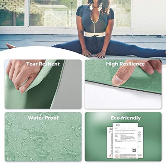 Lichtpaarse eco yogamat met panters met antislip | Yogamat kopen