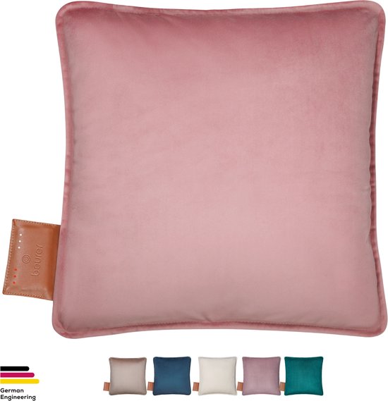 Beurer Warmtekussen - Heaty Velvet Blush Rose - Draadloos Warmtekussen - Elektrisch - Oplaadbaar - XL verwarmd oppervlak - 45x45 cm - 5 Jaar Garantie: exclusief bij Bol.com