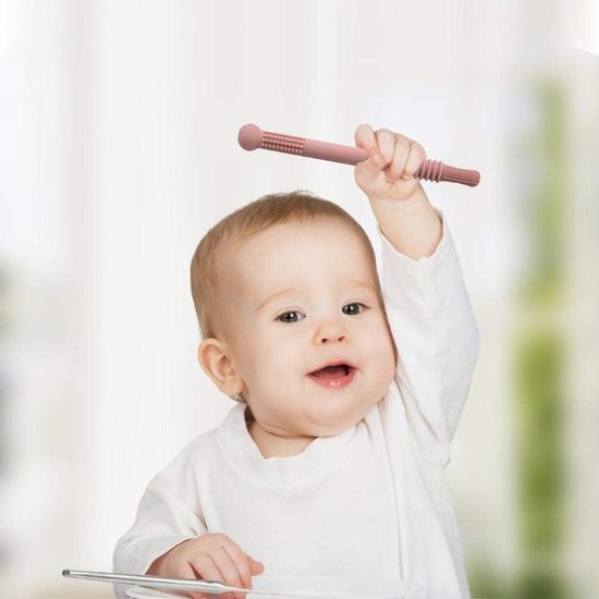 OUYLAF bijtketting meisjes - Bijtspeeltje - bijtspeeltje baby - Bijtspeelgoed - Baby speelgoed - Siliconen Bijtspeeltje met Houten Ring - Teether - Kraamcadeau - 4pcs van Merkloos — afbeelding 2