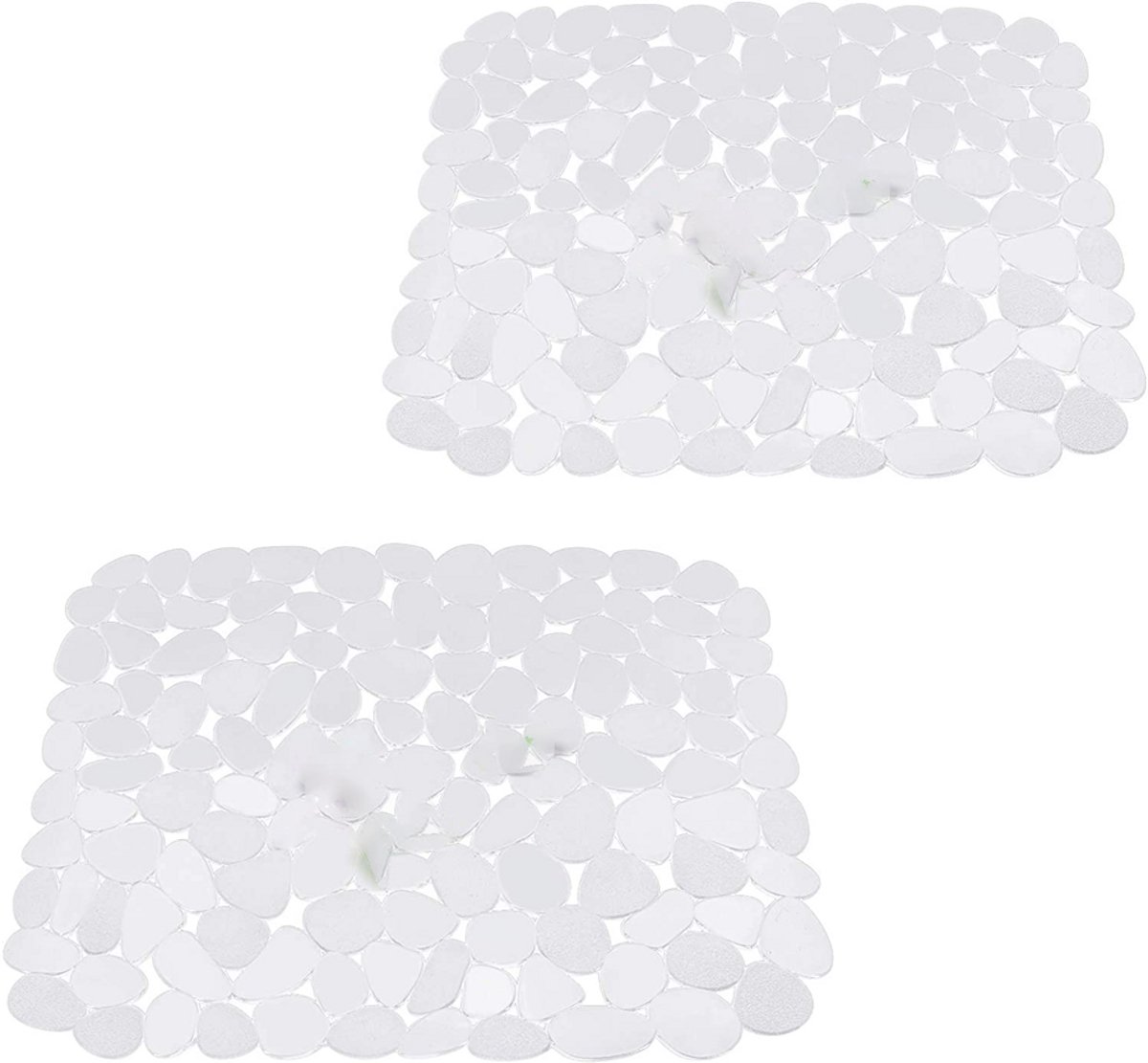Gsedaox- Gootsteenmat -40 x 30cm Afdruipmat- Rechthoekig- 2 Stuks Gootsteen Beschermer- Wit