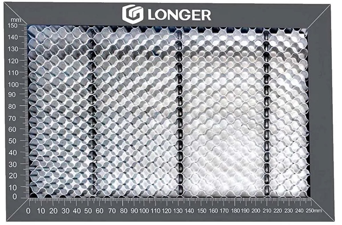LONGER Honingraat Werkplaat 300×200mm – Laser Graveer Accessoire – Aluminium – Snijbescherming & Snelle Rookafvoer – Voor Hout, Acryl en Leer
